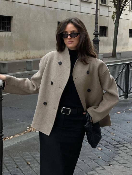 Veste Oversize Chic à Double Boutonnage