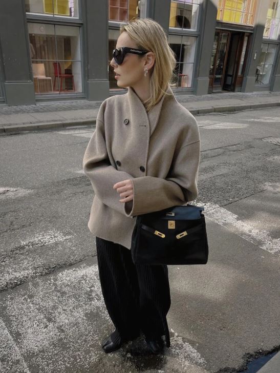 Veste Oversize Chic à Double Boutonnage