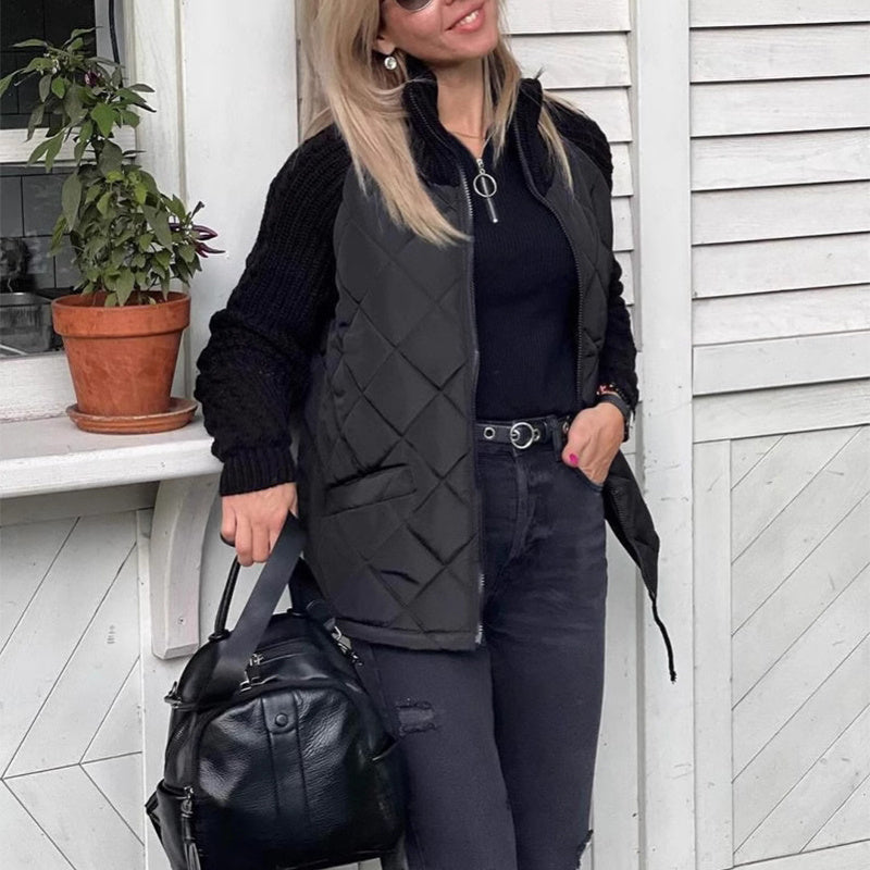Veste matelassée avec manches tricotées