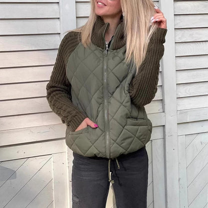 Veste matelassée avec manches tricotées